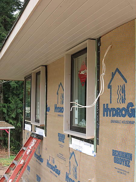 This is a close up view of the windows at the front of the addition.